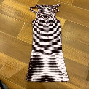 Abercrombie kids Striped Burgundy & White Racerback Mini Dress Size XL